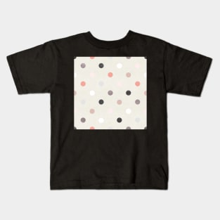 Modern Polka Dots in Black and Pink Kids T-Shirt